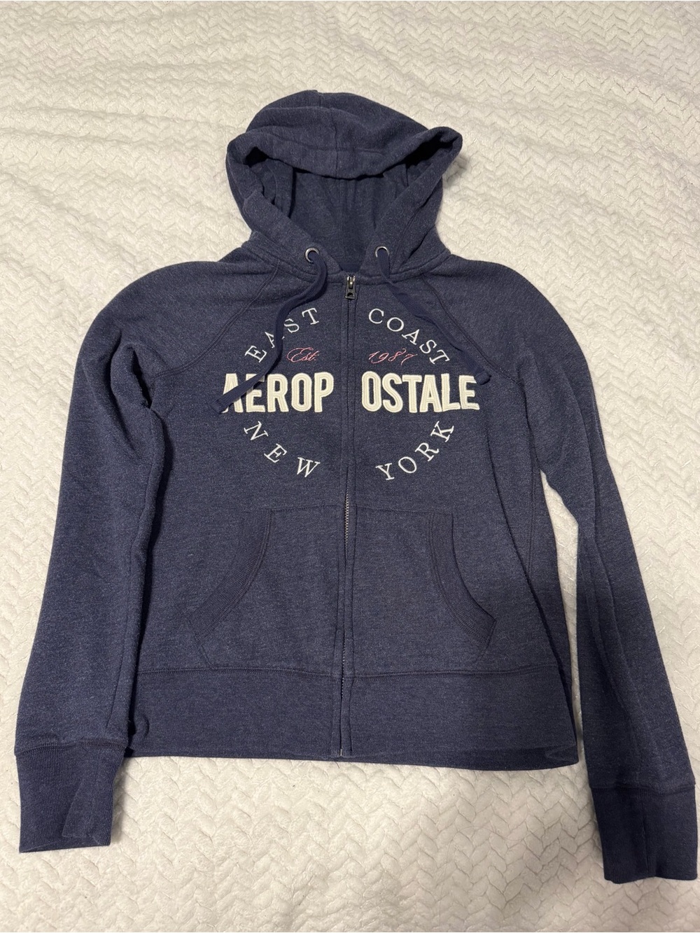 Aeropostale Navy Full-Zip Hooded Jacket